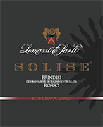 "SOLISE" D.O.C. "Brindisi" Red wine, grapes Negroamaro 100%, The grapes are picked and carried to the winery on small carts. After crushing and stemming the product us introduced into a wine-making tanks for red wine fermentation which lasts 15-16 days under controlled temperature(26). After racking, fermentation is completed in inox steel tanks of 150 hl. Alcohol 13,00 % vol. Total acidity 6,06 g/l Total sulphorous dioxide 70 mg/l pH 3,65. Suggested on red meat, poultry and cheese.